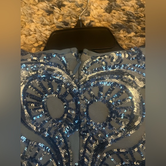 Sequined Blue Maternity Dress - Picture 4 of 5